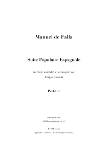 Suite Populaire Espagnole -  Manuel de Falla image